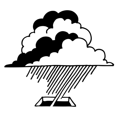 Nubes de lluvia cayendo en una cisterna